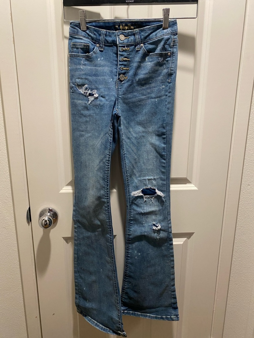 Indigo Rein Distressed Flare Jeans